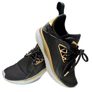 Puma Sophia Black and Gold Sneaker size 7